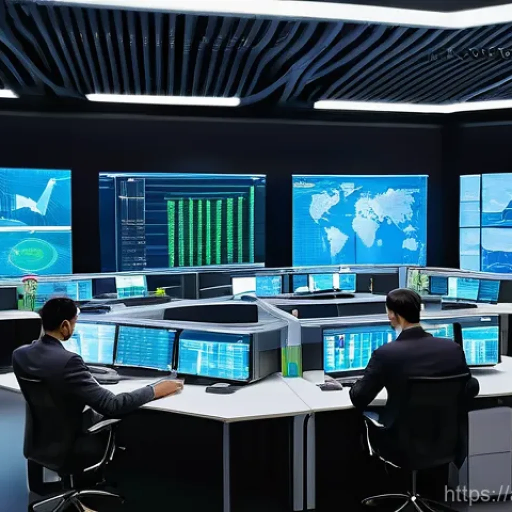 물류정보관리사 자격증과 물류업계 동향 - **Prompt:** A bustling, ultra-modern logistics control center, brightly lit and highly organized. La...