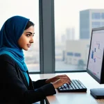 물류정보관리사 자격증 취득 후 자주 묻는 질문 - **Prompt 1: Logistics Data Analyst in a Modern Arab Office**
    "A vibrant, high-resolution image o...