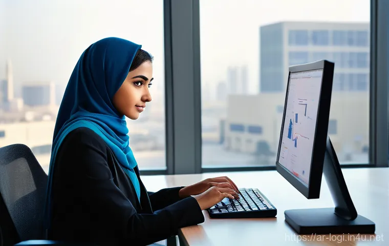 물류정보관리사 자격증 취득 후 자주 묻는 질문 - **Prompt 1: Logistics Data Analyst in a Modern Arab Office**
    "A vibrant, high-resolution image o...