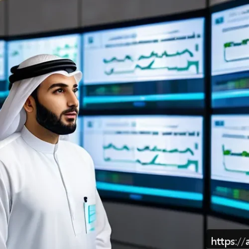 물류정보관리사 자격증 취득 후 직장 선택 기준 - A professional Middle Eastern logistics specialist in modern office attire, analyzing digital data o...